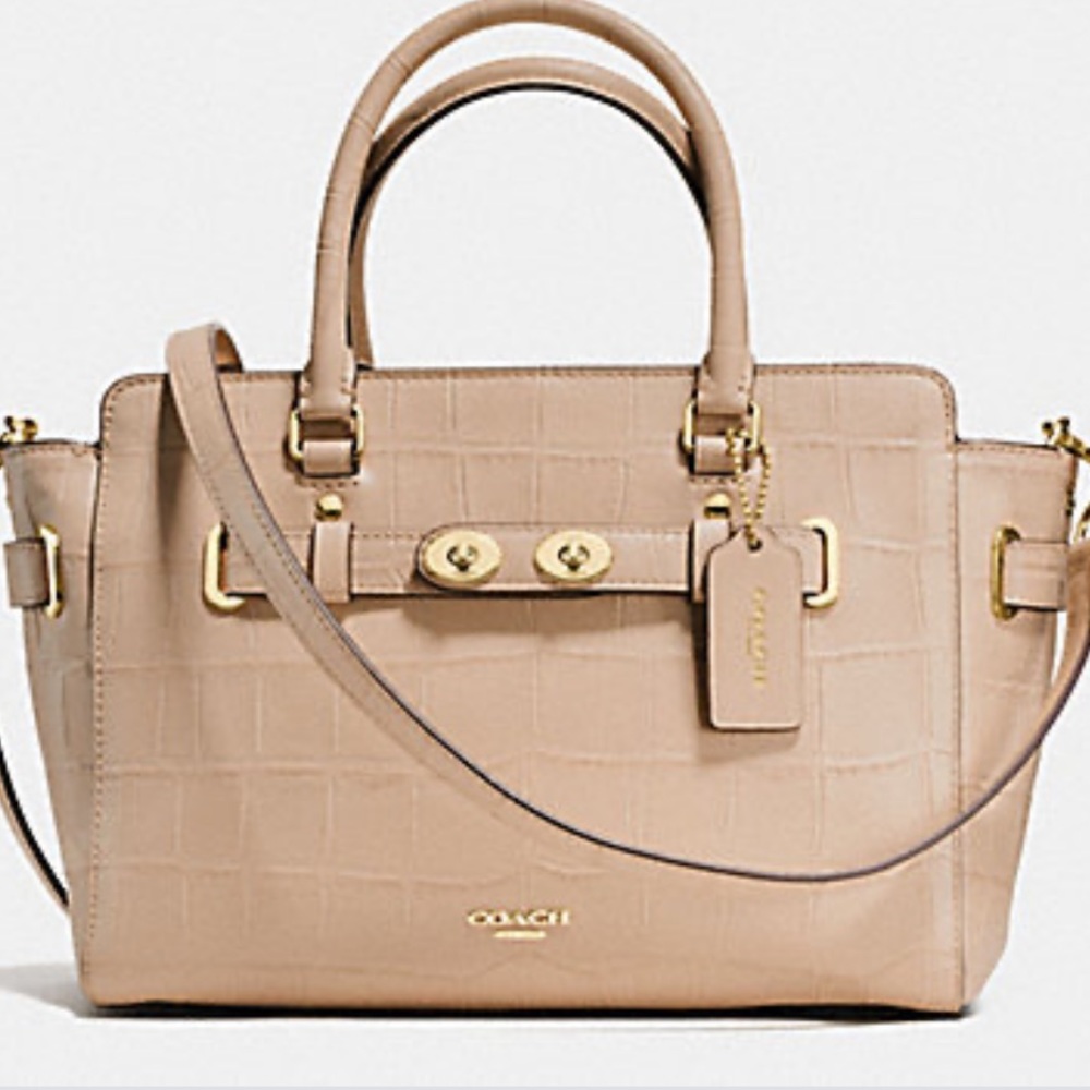 Coach Crocodile embossed leather bag